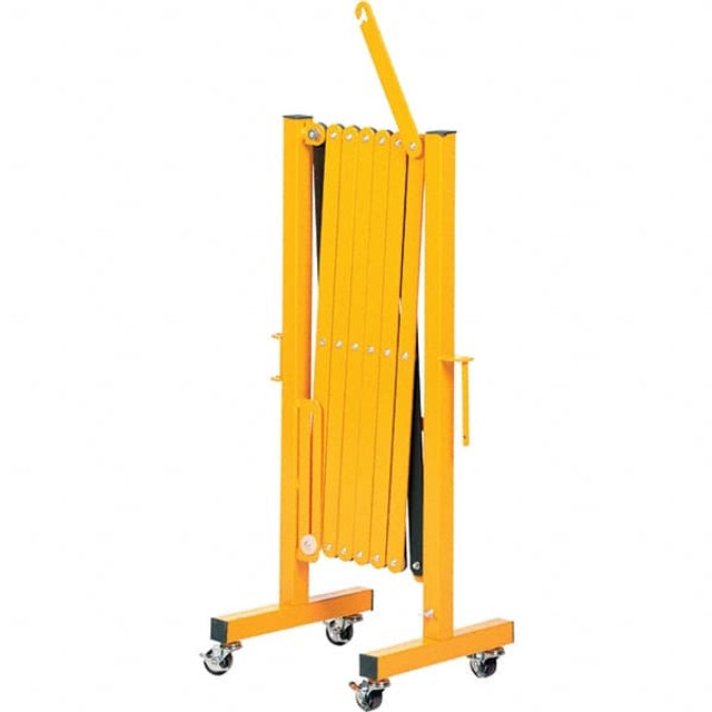 Vestil EXGATE-30-C Expandable Barricade: 40-1/8" High, 14-15/16" Wide, Steel Frame, Yellow