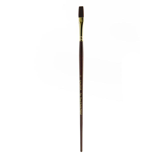 COLART FINE ART & GRAPHICS LTD. Winsor &amp; Newton 5736012 Winsor & Newton Galeria Long-Handle Paint Brush, Size 12, Flat Bristle, Polyester, Burgundy