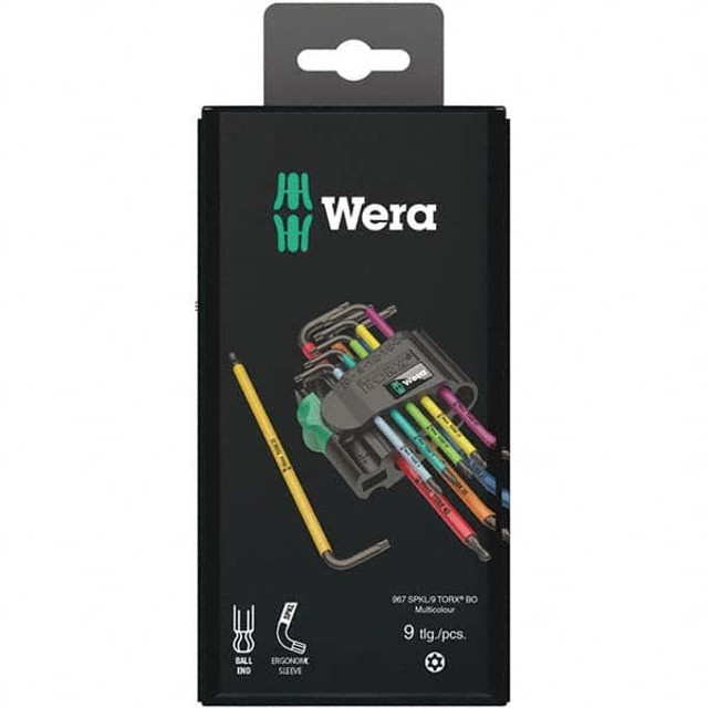 Wera 05073599001 Torx Key Set: 9 Pc, L-Handle, T8 to T30