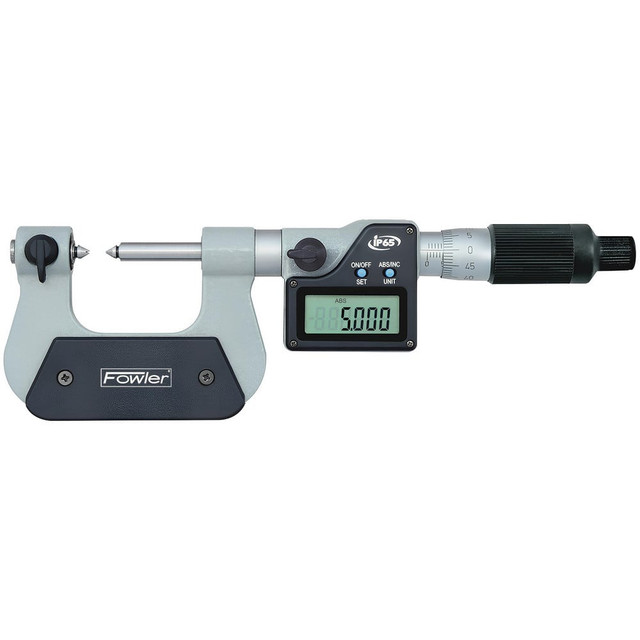 Fowler 542190020 Electronic Outside Micrometers; Micrometer Type: Digital Outside ; Minimum Measurement (mm): 25.00 ; Maximum Measurement (mm): 50.00 ; Accuracy (Decimal Inch): 0.00008 ; Resolution (Decimal Inch): 0.00005 ; Rotating Spindle: Yes