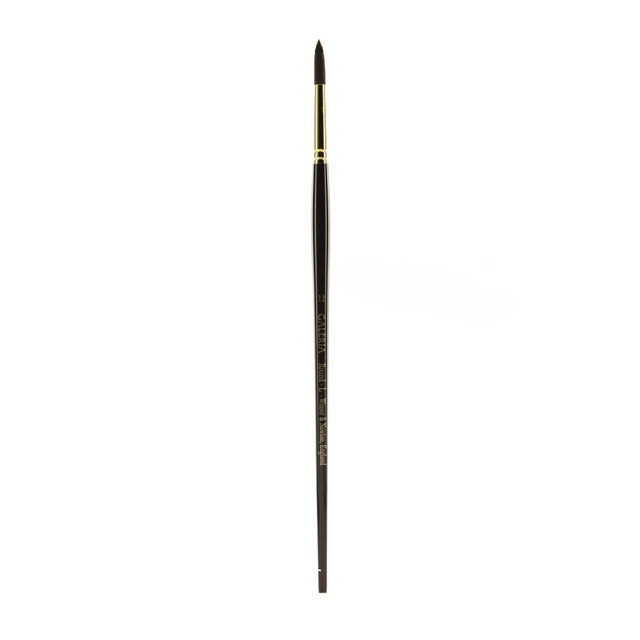 COLART FINE ART & GRAPHICS LTD. Winsor &amp; Newton 5730012 Winsor & Newton Galeria Long-Handle Paint Brush, Size 12, Round Bristle, Polyester, Burgundy