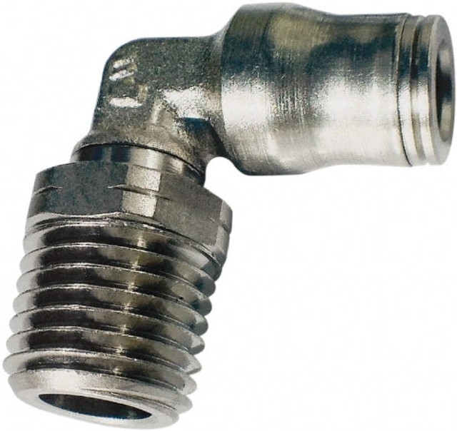 Legris 3609 10 13 Push-To-Connect Tube to Male & Tube to Male BSPT Tube Fitting: Male Elbow, 1/4" Thread