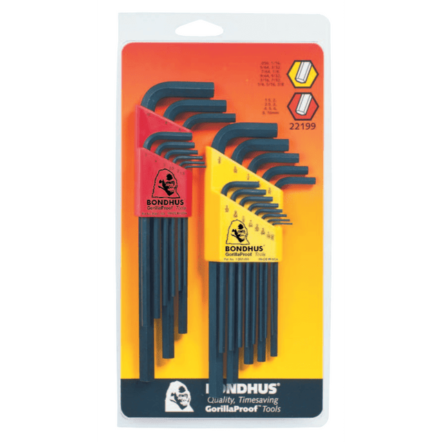 Bondhus 116-22199  22-Piece Hex End SAE and Metric Hex Key Set