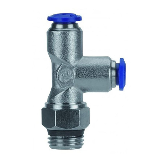 Aignep USA 87222-08-04 Push-To-Connect Tube to Universal Thread Tube Fitting: Swivel Run Tee, 1/4" Thread, 1/2" OD