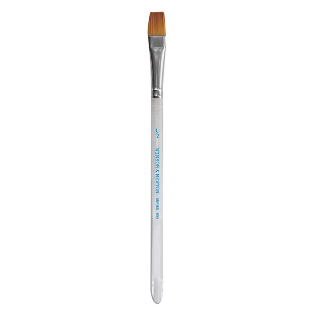 COLART FINE ART & GRAPHICS LTD. Winsor &amp; Newton 5466113 Winsor & Newton Series 995 Aquarelle Golden Nylon Paint Brush, 1/2in, Flat Wash Bristle, Nylon, Clear