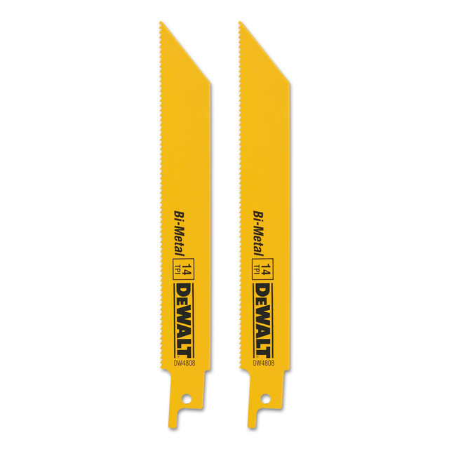 BLACK & DECKER/CONSUMER ACCESSORIES 115-DW4808 DeWalt 14 TPI Metal Cutting Reciprocating Saw Blades, 6in Length BLACK & DECKER/CONSUMER ACCESSORIES 115-DW4808 DeWalt 14 TPI Metal Cutting Reciprocating Saw Blades, 6in Length