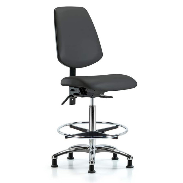 Blue Ridge Ergonomics MSC46947 Task Chair: Vinyl, Charcoal