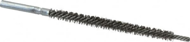 Schaefer Brush 43802 Double Stem/Spiral Tube Brush: 1/4" Dia, 4-3/4" OAL, Stainless Steel Bristles