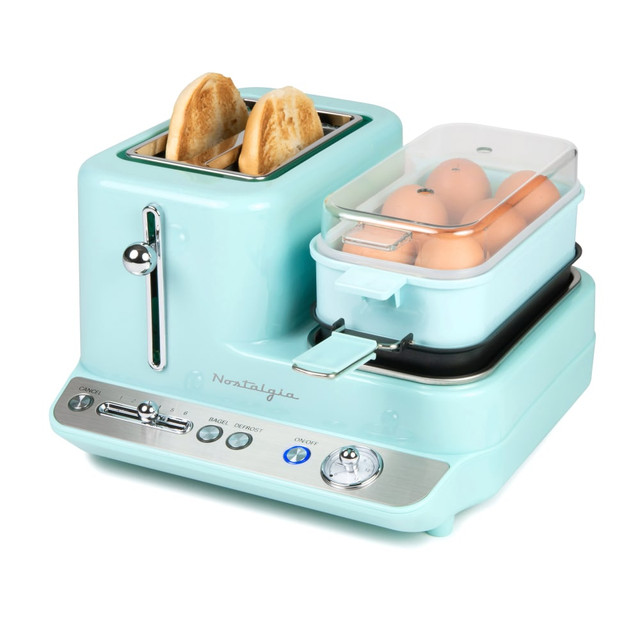 NOSTALGIA PRODUCTS GROUP LLC CLBS3AQ Nostalgia Electrics Retro 3-in-1 Breakfast Station, Aqua NOSTALGIA PRODUCTS GROUP LLC CLBS3AQ Nostalgia Electrics Retro 3-in-1 Breakfast Station, Aqua