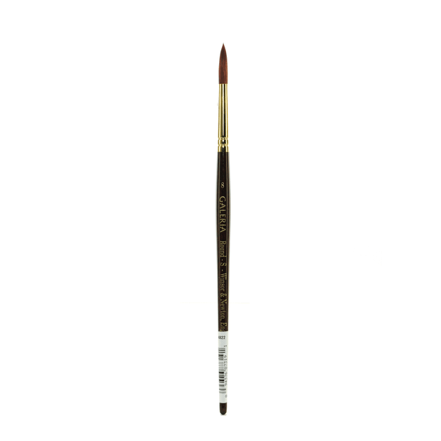 COLART FINE ART & GRAPHICS LTD. 5734008 Winsor & Newton Galeria Short-Handle Paint Brush, Size 8, Round Bristle, Polyester, Burgundy