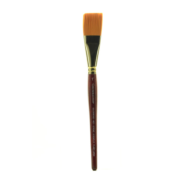 KOH-I-NOOR RAPIDOGRAPH, INC. 4621.100 Grumbacher Goldenedge Watercolor Paint Brush, 1in, Stroke Bristle, Sable Hair, Dark Red