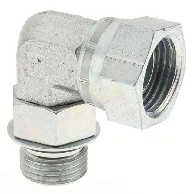 Parker 16265 Hydraulic Hose Swivel Elbow Fitting: 8 mm, 3/4-16, 5,000 psi