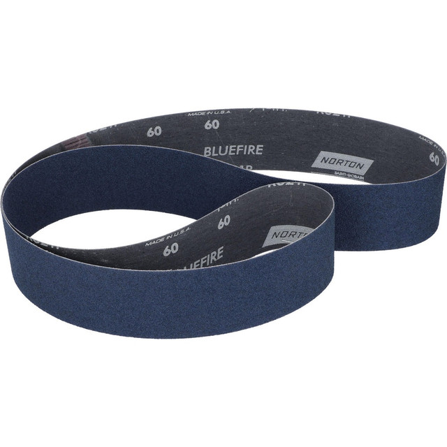 Norton 78072727232 Abrasive Belt: 2-1/2" Wide, 60" Long, 60 Grit, Zirconia Alumina