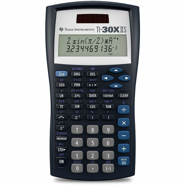 TEXAS INSTRUMENTS INC. Texas Instruments TI-30X-IIS  TI-30X IIS Solar Scientific Calculator, Black/Blue/White