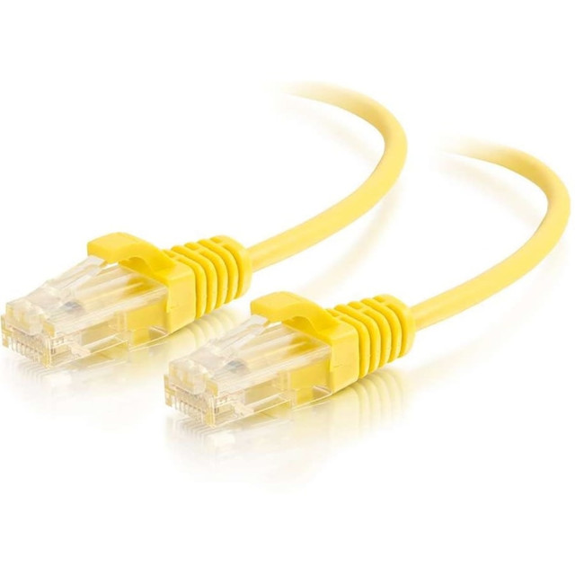 LASTAR INC. 01171 C2G 2ft Cat6 Slim Snagless Unshielded (UTP) Ethernet Cable - Yellow - 3 ft Category 6 Network Cable for Network Device - First End: 1 x RJ-45 Network - Male - Second End: 1 x RJ-45 Network - Male - Patch Cable - 28 AWG - Yellow