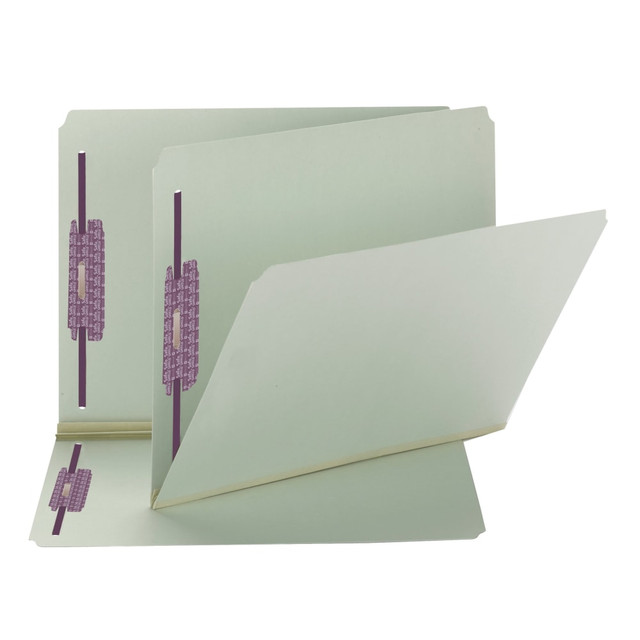 SMEAD MFG CO 2K2400-1&3 Smead Pressboard Fastener Folders With SafeSHIELD Coated Fasteners, 2in Expansion, Letter Size, Gray/Green, Box Of 25 SMEAD MFG CO 2K2400-1&3 Smead Pressboard Fastener Folders With SafeSHIELD Coated Fasteners, 2in Expansion, Letter Size, Gray/Green, Box Of 25