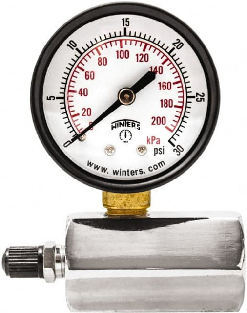 Winters PETG202 Pressure Gauge: 2" Dial, 3/4" Thread, NPT, Bottom Mount