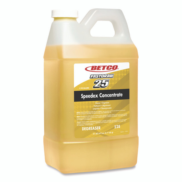 BETCO CORPORATION 5284700 Speedex FastDraw 25 Concentrate Heavy-Duty Degreaser, Lemon Scent, 67.6 oz Bottle, 4/Carton