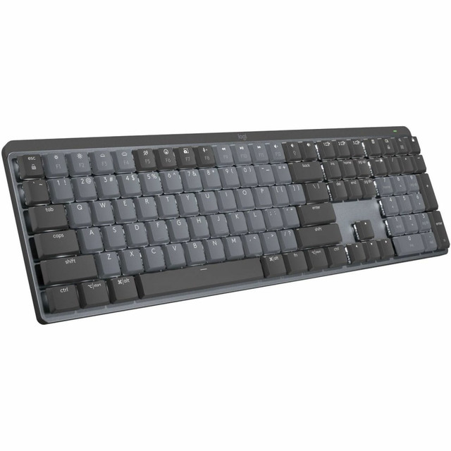 LOGITECH 920-010549  MX Mechanical Wireless Illuminated Performance Keyboard, Clicky Switches, Backlit Keys, Bluetooth - Wireless Connectivity - Bluetooth/RF - 32.81 ft - ChromeOS - PC, Mac - Mechanical/MX Keyswitch - Graphite