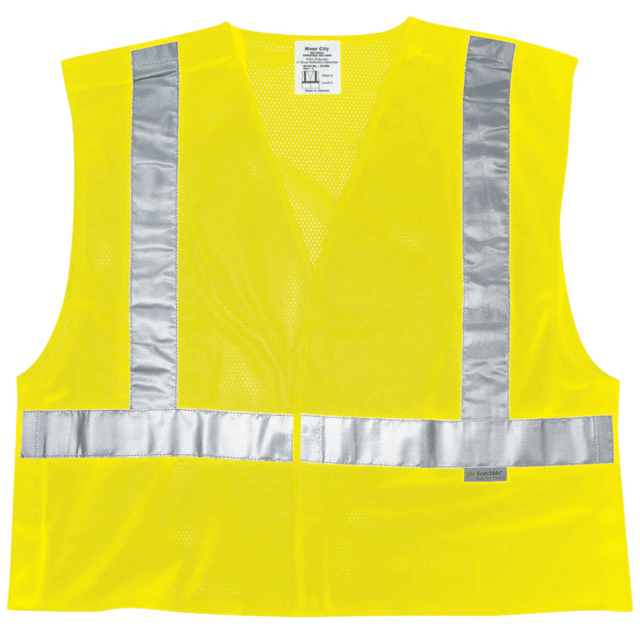 MCR SAFETY CL2MLM Luminator Class II Tear-Away Safety Vests, Medium, Fluorescent Lime