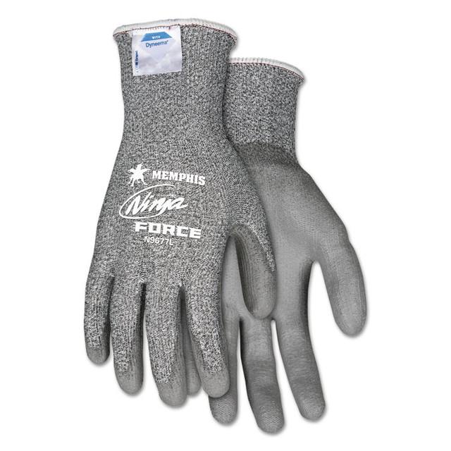 MCR SAFETY N9677L Ninja Force Gloves, EN388: 4542, Large, Gray, Pair