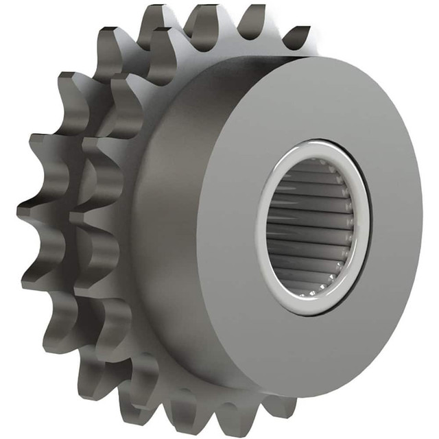 Brewer Machine & Gear Co. D60B17F Chain Idler Sprockets; Bore Diameter: 1.0000; Hub Diameter: 3.2500; Pitch: 0.75 in; Compatible Shaft Diameter: 1 in; Number Of Strands: 2; Bearing Type: Needle; Material: Steel; Number of Teeth: 17; Minimum Order Qua