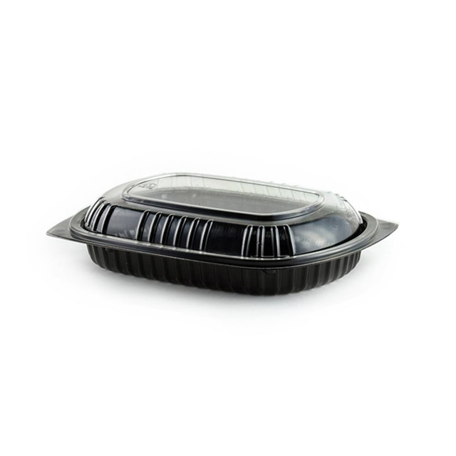 MicroRaves M416B  Microwave Food Containers, Rectangle, 16 Oz, Black, Carton Of 250