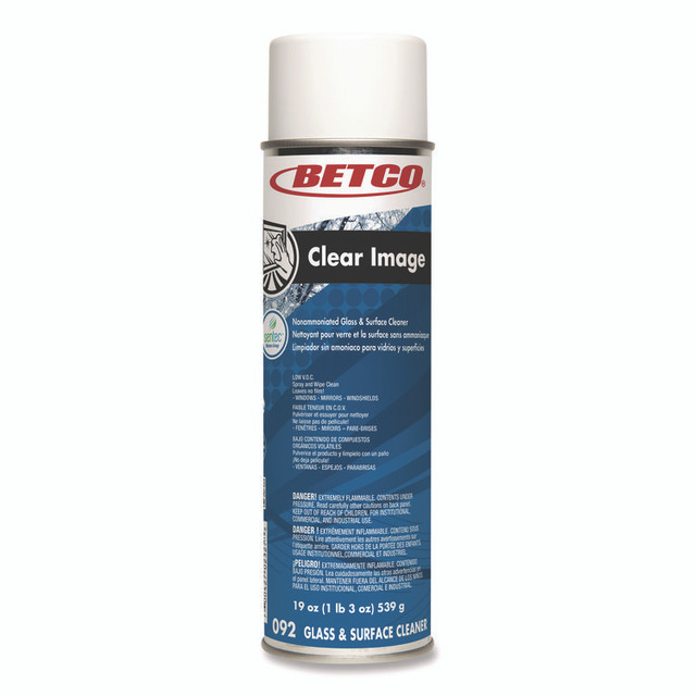 BETCO CORPORATION 922302 Clear Image Glass and Surface Cleaner, Rain Fresh Scent, 19 oz Spray Bottle, 12/Carton
