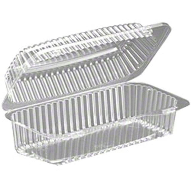 Inline Plastics VPP781  Hinged Plastic Hoagie Containers, 3 1/4inH x 9inW x 5inD, Clear, Case Of 200
