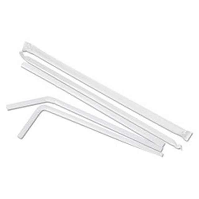 GOLDMAX INDUSTRIES INC. WJFLX775 Goldmax Jumbo Individually Wrapped Flexible Straws, 7 3/4in, White, Case Of 4,000