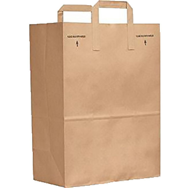 GEN 13606 Duro Bag Novolex Paper Shopping Bags With Handles, 17inH x 12inW x 7inD, Kraft, Carton Of 300