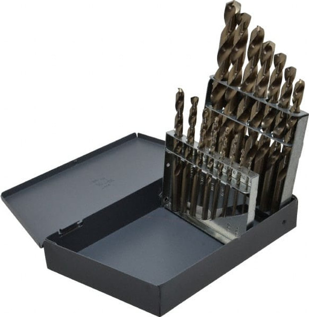 Chicago-Latrobe 57852 Drill Bit Set: Jobber Length Drill Bits, 15 Pc, 135 &deg;, Cobalt