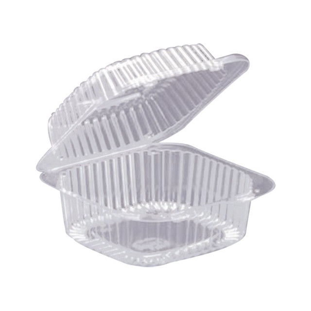 HFA 6051S-500  Hinged Sandwich\Bakery Containers, 5in x 5in, Clear, Carton Of 500