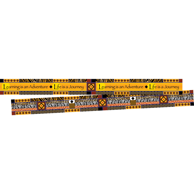 BARKER CREEK PUBLISHING, INC. LL943 Barker Creek Double-Sided Straight-Edge Border Strips, 3in x 35in, Africa, Pack Of 12