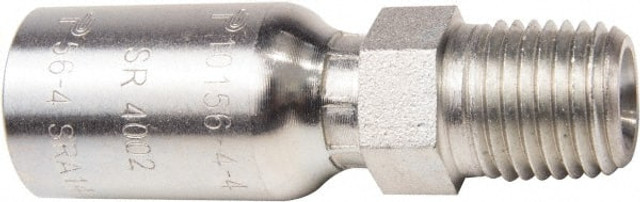 Parker 10156-4-6 Hydraulic Hose Male Taper Pipe Rigid Straight Fitting: 4 mm, 1/4-18, 12,000 psi