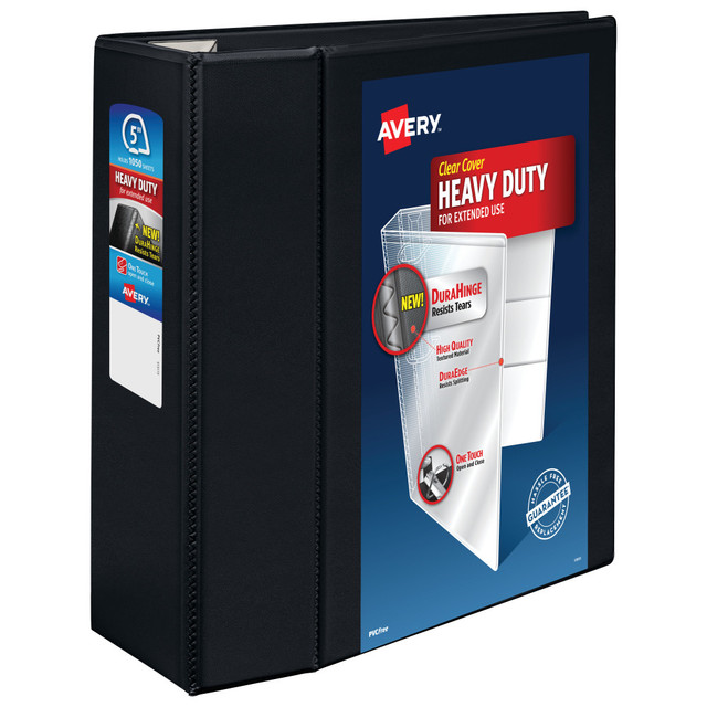 AVERY PRODUCTS CORPORATION 79606 Avery Heavy-Duty View 3 Ring Binder, 5in One Touch EZD Rings, Black, 1 Binder AVERY PRODUCTS CORPORATION 79606 Avery Heavy-Duty View 3 Ring Binder, 5in One Touch EZD Rings, Black, 1 Binder