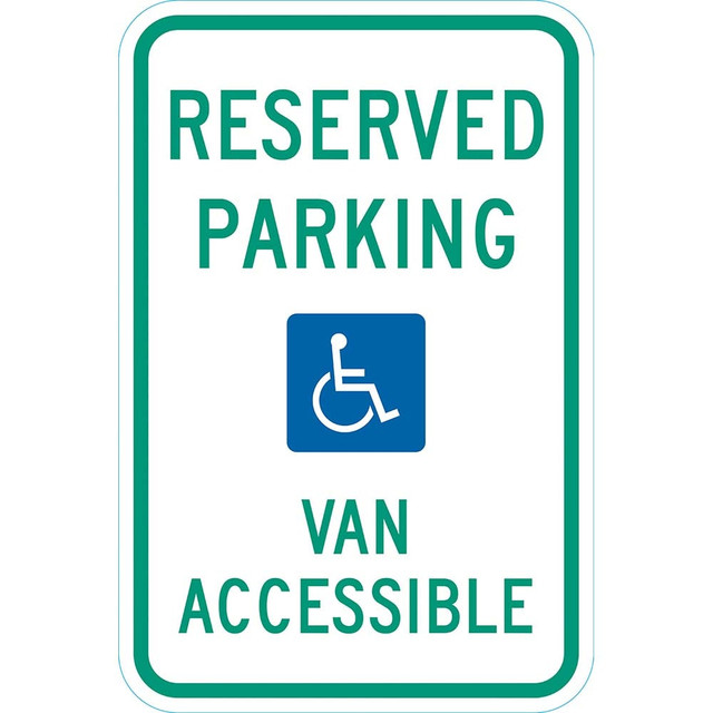 Lyle Signs T1-6247-HI12X18 ADA Traffic & Parking & Parking Lot Sign:  Rectangle, " Reserved Parking (w HDCP SYM) Van Accessible,"