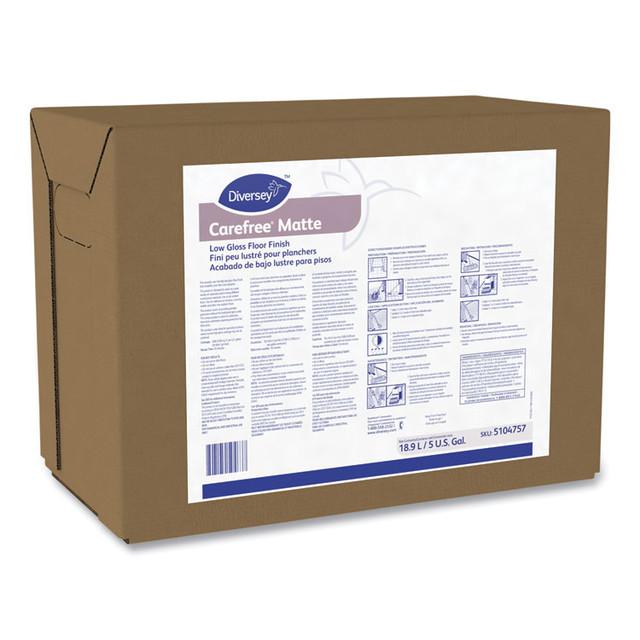DIVERSEY 5104757 Carefree Matte Floor Finish, Liquid, 5 gal Box