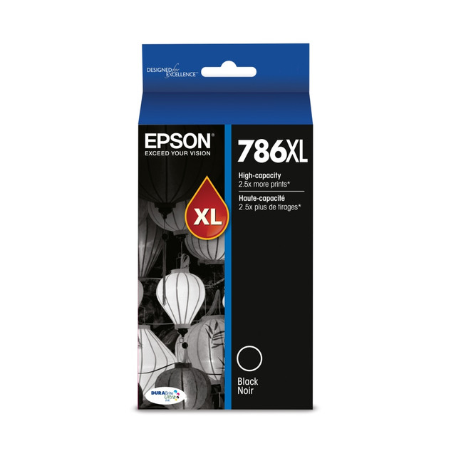 EPSON AMERICA INC. T786XL120-S Epson 786XL DuraBrite Black High Yield Ink Cartridge, T786XL120-S