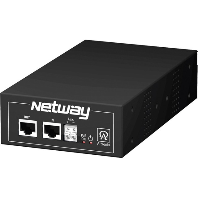 ALTRONIX CORPORATION NETWAY1D Altronix Single Port Hi-PoE Injector for Standard & Enhanced Power Network Infrastructure - 120 V AC, 230 V AC Input - 56 V DC Output - 1 x 10/100/1000Base-T Input Port(s) - 1 x 10/100/1000Base-T Output Port(s) - 60 W