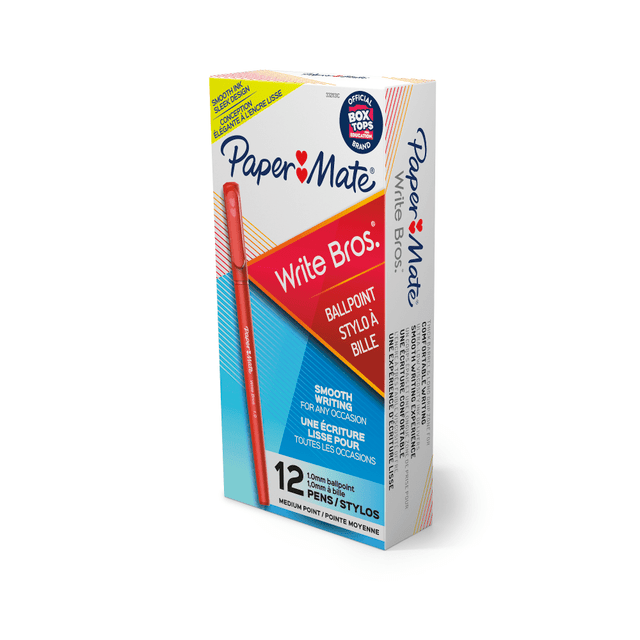 We may live in a digital world, but theres still a strong need for a great ballpoint pen as you jot down notes or update your calendar and Paper Mate pens fit the bill wonderfully. Whenever you need a dependable writing tool, Paper Mate stick pens are the right choice to suit the task.  Ballpoint stick pens offer reliability and smooth writing at an affordable price.  Ideal ballpoint pen for home, school and office use.  Perfect for situations where large pen quantities are needed.  Comes in a 12-pack of red pens  Features a 1.0 mm tip for making medium-width lines