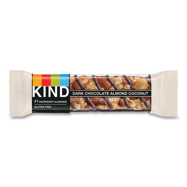 KIND LLC 19987 Fruit and Nut Bars, Dark Chocolate Almond and Coconut, 1.4 oz Bar, 12/Box