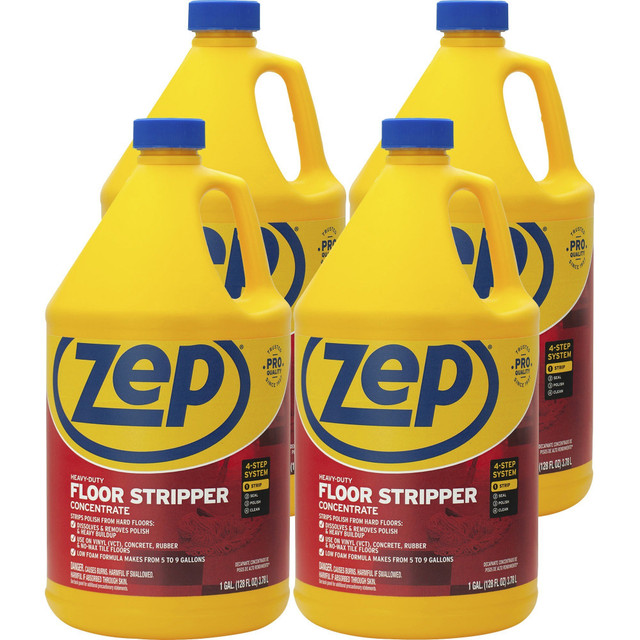 ZEP INC. ZULFFS128CT Zep Heavy-Duty Floor Stripper - Concentrate - 128 fl oz (4 quart) - 4 / Carton - Blue