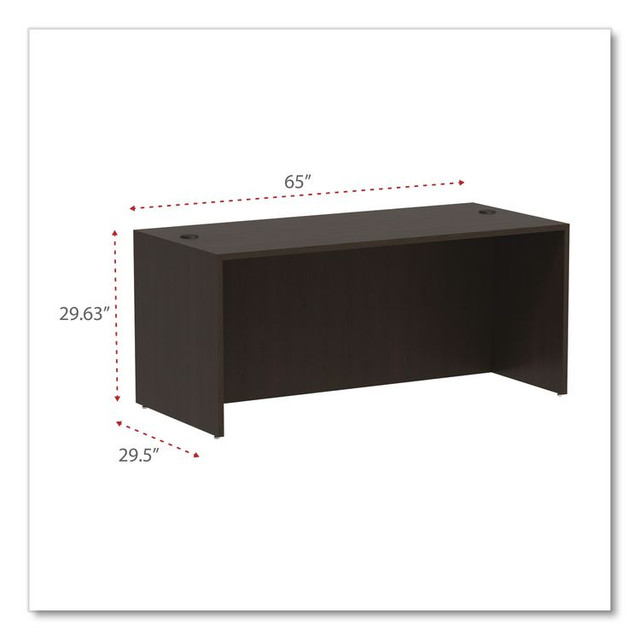 ALERA VA216630ES Alera Valencia Series Straight Front Desk Shell, 65" x 29.5" x 29.63", Espresso