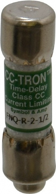 Cooper Bussmann FNQ-R-2-1/2 Cartridge Time Delay Fuse: CC, 2.5 A, 10.3 mm Dia