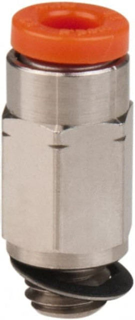 SMC PNEUMATICS KQ2H01-32N Push-to-Connect Tube Fitting: Connector, #10-32 Thread, 1/8" OD