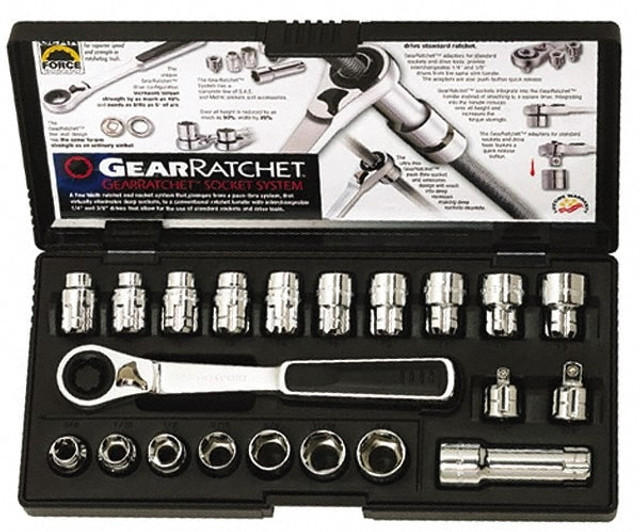 GEARWRENCH 8921 Standard Socket Set: 21 Pc, 3/8" Drive, 3/8 to 3/4" Socket