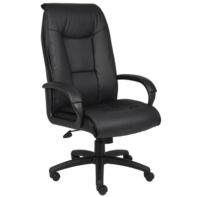 NORSTAR OFFICE PRODUCTS INC. B7601 Boss Office Products Ergonomic Vinyl High-Back Chair, Black NORSTAR OFFICE PRODUCTS INC. B7601 Boss Office Products Ergonomic Vinyl High-Back Chair, Black
