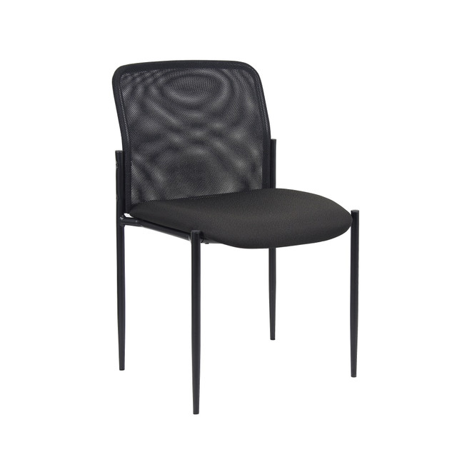 NORSTAR OFFICE PRODUCTS INC. B6919 Boss Office Products Armless Mesh-Back Stackable Chair, Black NORSTAR OFFICE PRODUCTS INC. B6919 Boss Office Products Armless Mesh-Back Stackable Chair, Black