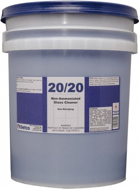 Detco 1804-005 20/20, 5 Gal Pail, Non-Streak Glass Cleaner